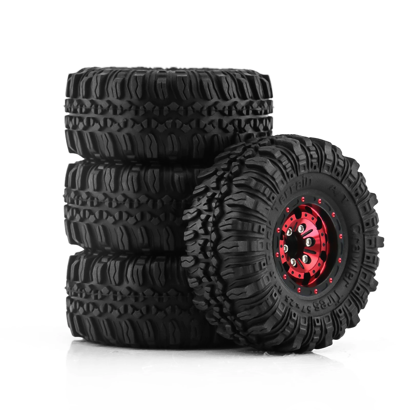 1.0 Ruote e pneumatici Beadlock 4 pezzi Cerchio in alluminio per RC Crawler Axial SCX24 Gladiator Bronco C10 Catenaccio AX24 TRX4M FCX24