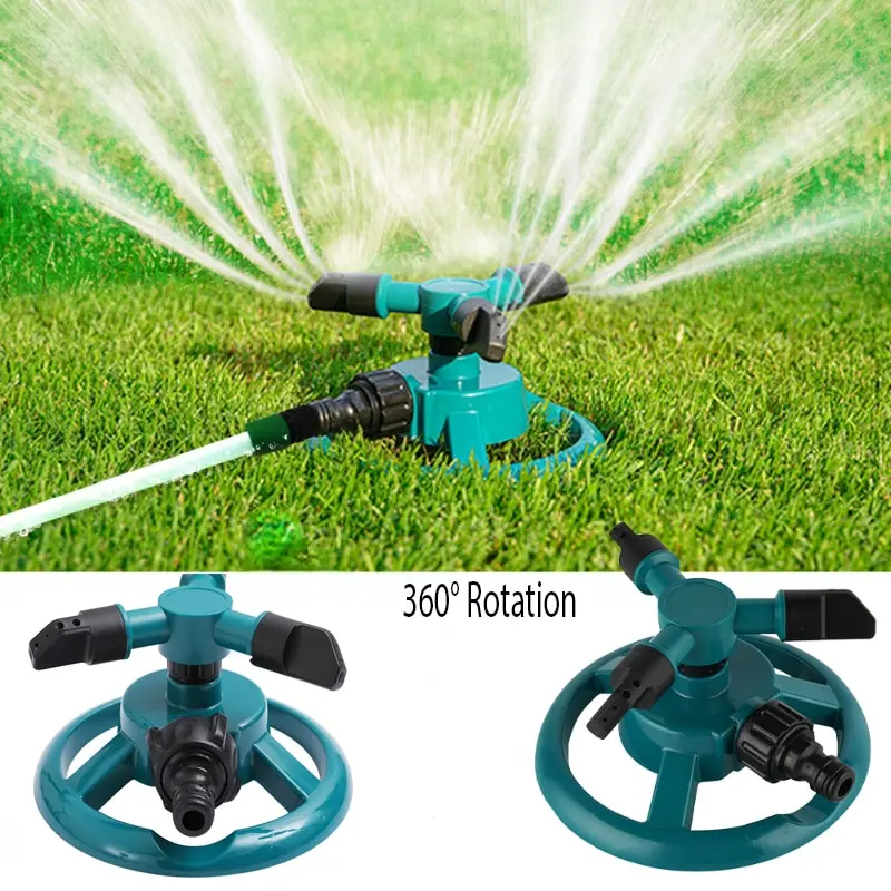 Garden Watering Irrigation Supplies Sprinkler Nozzle 360 Degree Automatic Rotating Water Spray Garden Lawn Automatic Sprinkler