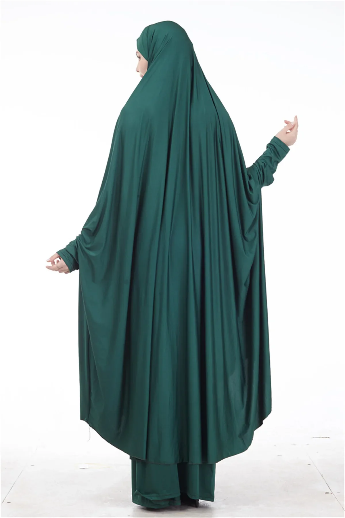 Imagem -03 - Vestido Muçulmano para Mulheres Abaya Jilbab Khimar Islamismo Ramadã Jellaba Hijab Feminino Robe Niqab Roupa de Oração Peças