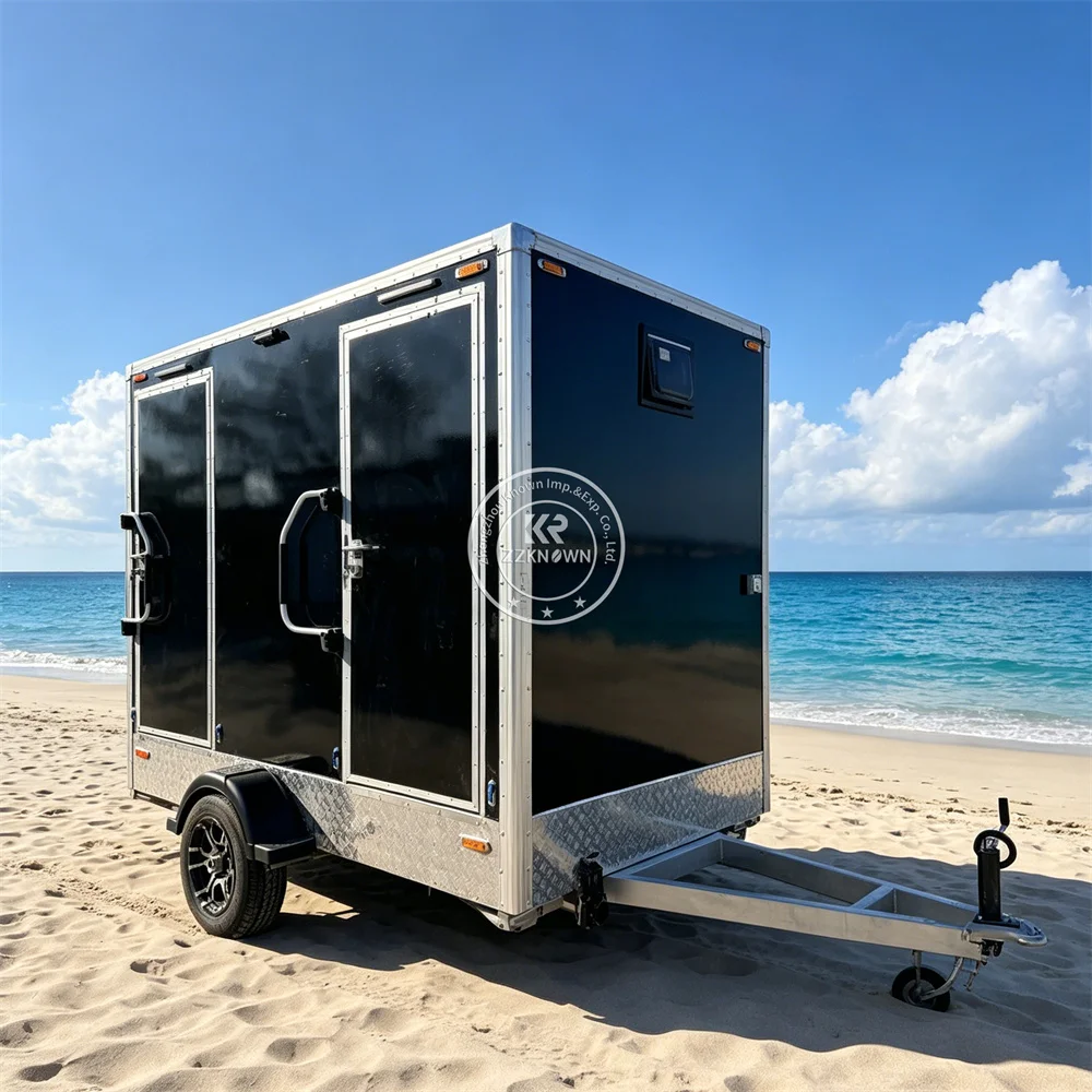 Event Toilet Trailer Modern Modular Mobile Washroom Portable Bathroom Cabin Hygienic Restroom Trailer for camping rental
