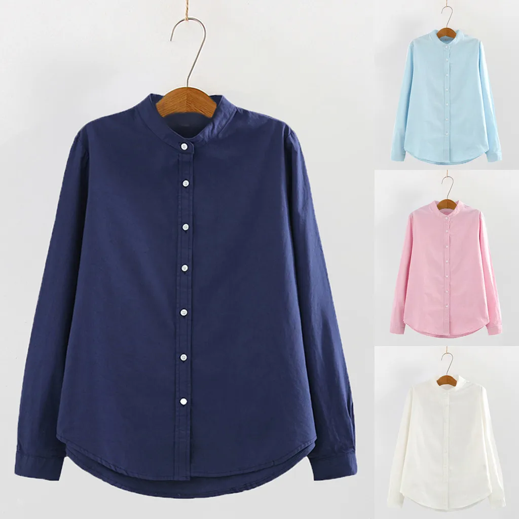 Solid Vintage Button Pockets Simple Casual Loose Collar Neutral  Summer Thin Shirt Women\'s Clothing Straight T Shirts Cardigan