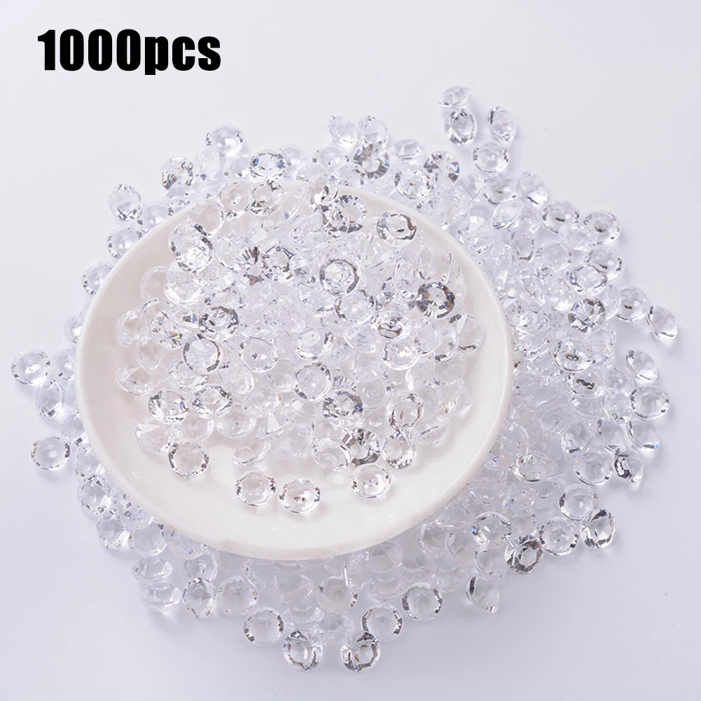 1000pcs 3-10mm Transparent Acrylic Crystal Mixed Beads For Jewelry Making DIY Crystal D-iamond Wedding Party Decorate