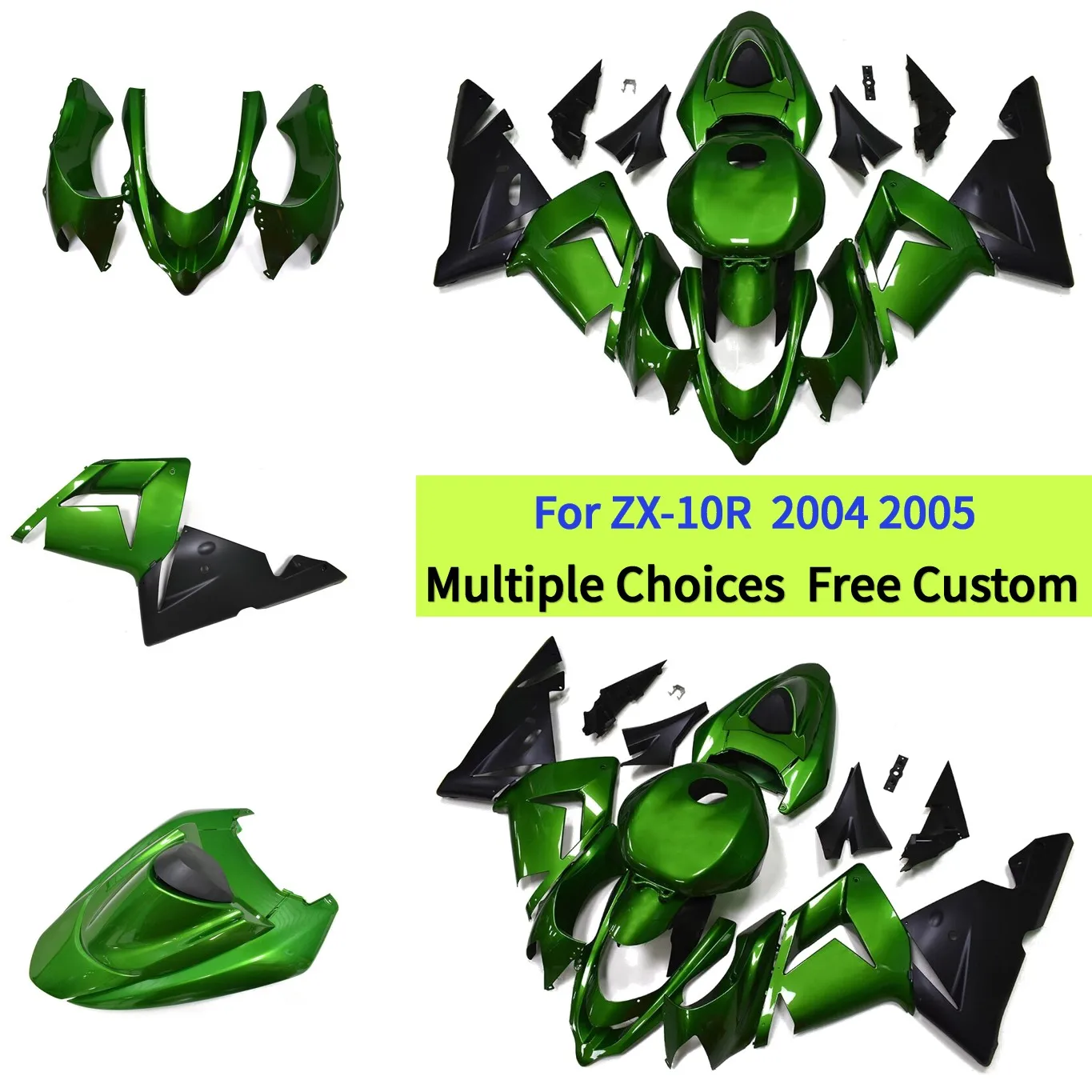 

Комплект обвесов для мотоцикла Kawasaki ZX10R 2004-2005, сменные панели кузова из АБС-пластика | с кожухом сиденья и крышкой бака