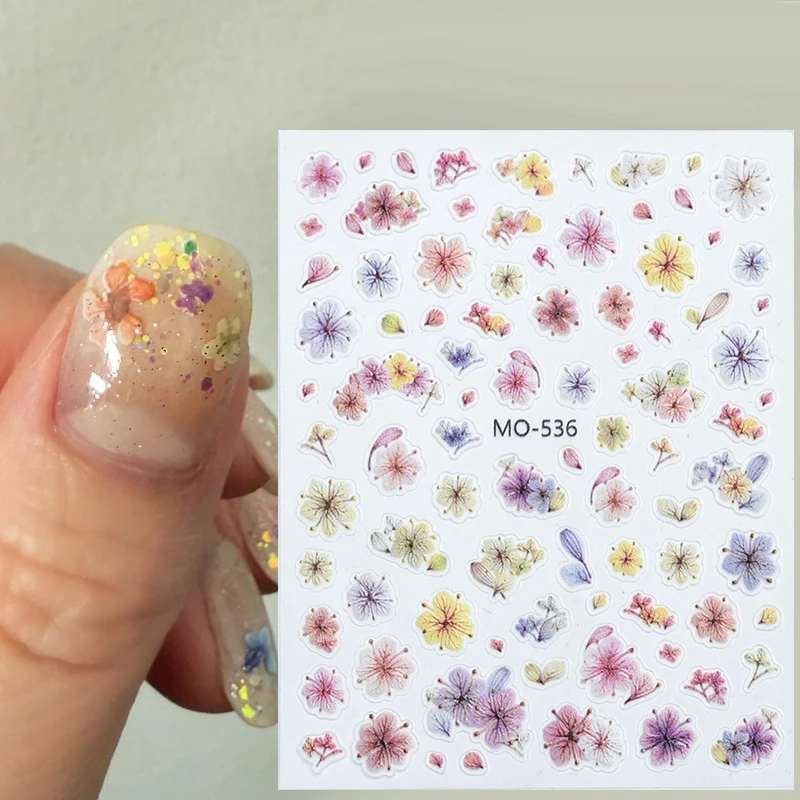 여름 꽃 네일 스티커 DiY 접착제 네일 데칼 네일 용품 손톱 용 슬라이더 손톱에 누르기 손톱 제품