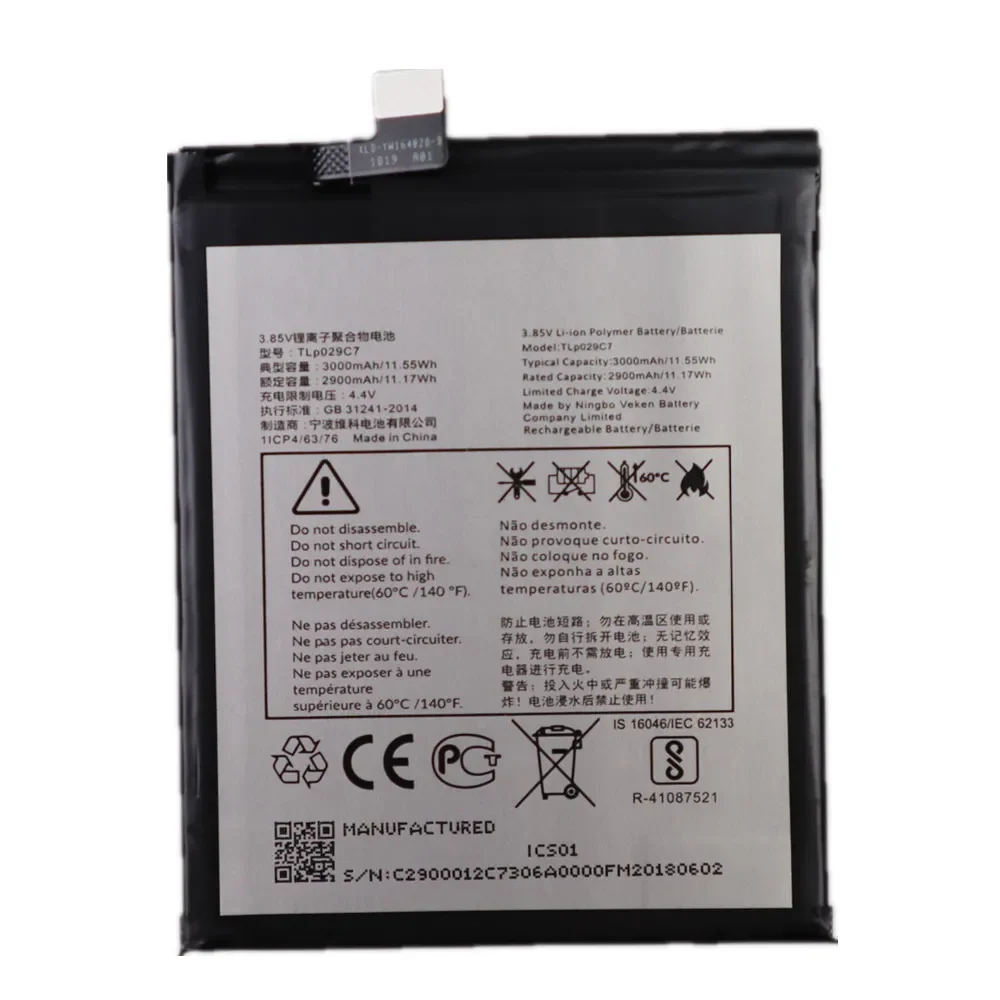 TLp029C7 Battery For Alcatel 3C 3V 5099 Y A D U A30 Fierce Plus OT-5049S OT-5049Z OT-5026A Luna KEY2 LE BBE100 TLp029C1 Bateria