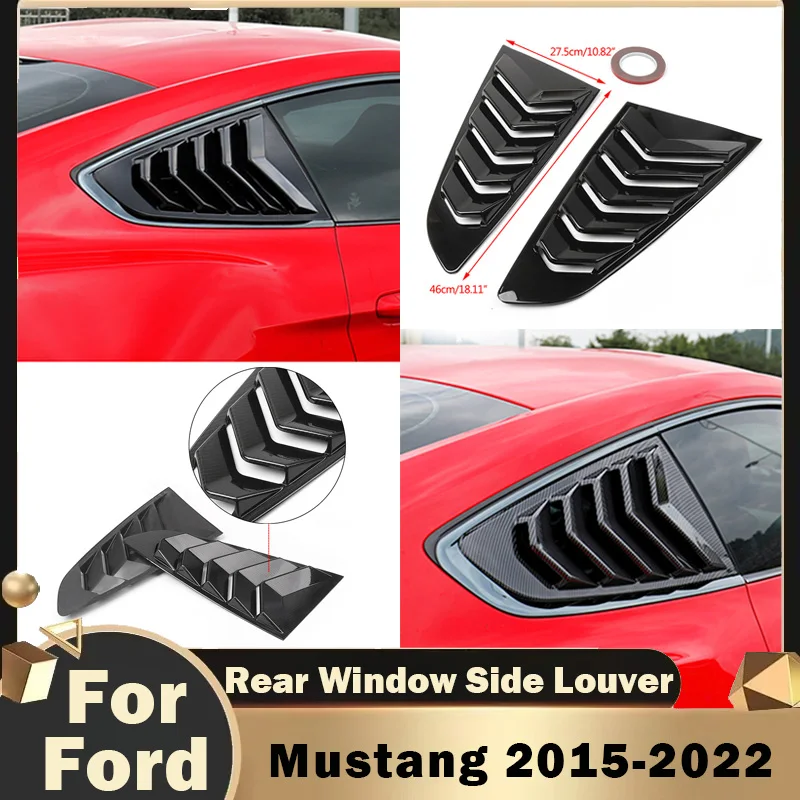 

Для Ford Mustang 2015-2022 заднее окно, боковая жалюзи, автомобильные треугольные оконные жалюзи, внешние детали, украшение жалюзи, комплект кузова