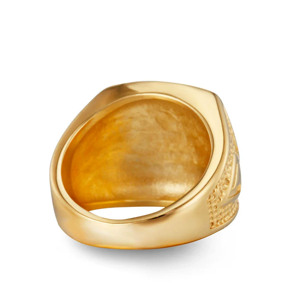 Men Ring Luxury Gold Color Masonic Titanium Jewelry Geometrical Design Crystal Masonic Rings Fashion Jewelry view 3