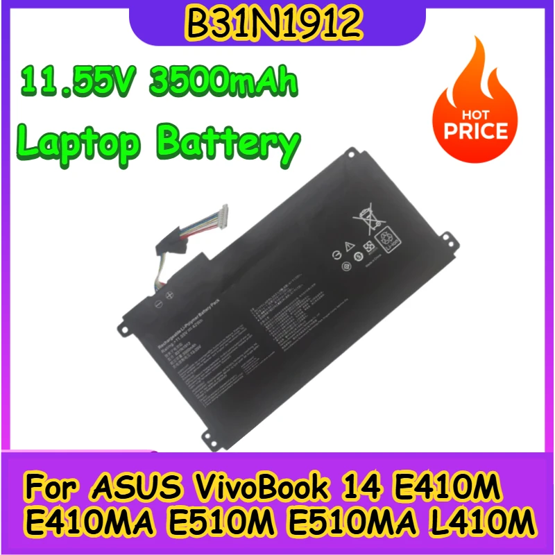 

New B31N1912 C31N1912 11.55V 3500mAh Laptop Battery for ASUS VivoBook 14 E410M E410MA E510M E510MA L410M
