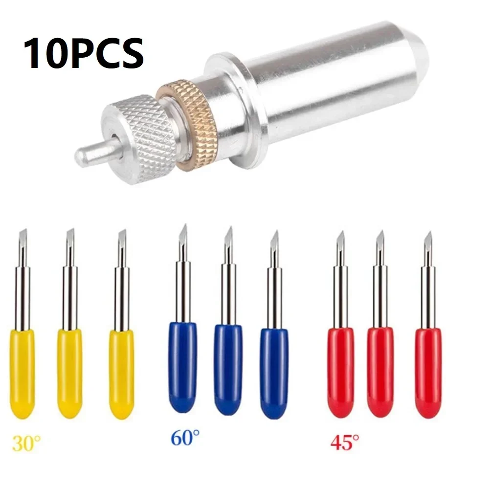 10Pcs Set Engraving K11nife Tungsten Steel Blade Holder 30/45/60 Degree Blades Cutter For Roland Carving Cut Plotter Tools