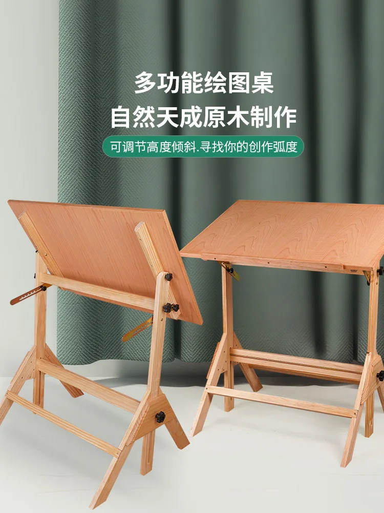 Art students dedicated wooden student lifting European drawing table painting table training class art table engineering drawing