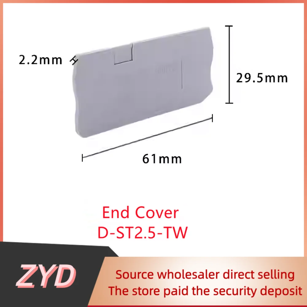 ZYD 10Pcs PT2.5-TWIN Push-In 3-Conductor Feed-Through Strip Wire Electrical Connector Din Rail Terminal Block PT2.5-TW