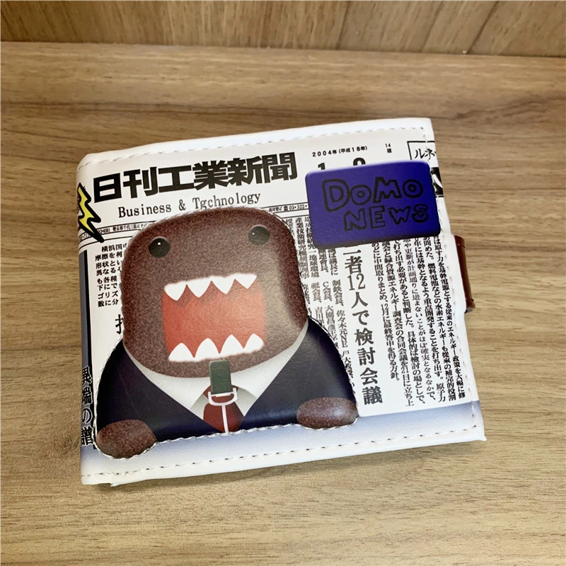 Cute Domo Kun Wallet Purse Leather Small Short Wallets for Women Men Cartoon Anime 3D Kawaii Purses Money Clips Bag