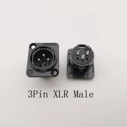 Imagen 2 del producto Conectores XLR de 3 pines, enchufe macho hembra, carcasa de Metal negro, tipo de soldadura XLR, altavoz de Audio de 3 polos, adaptador de micrófono, 10 Uds.
