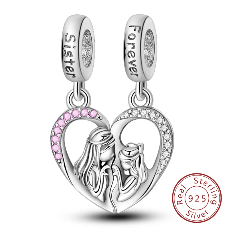 Original 925 Sterling Silber Herz Liebe Charms Perlen Anhänger Fit Original Armband Halskette DIY Charms Frauen Mann Schmuck Geschenk
