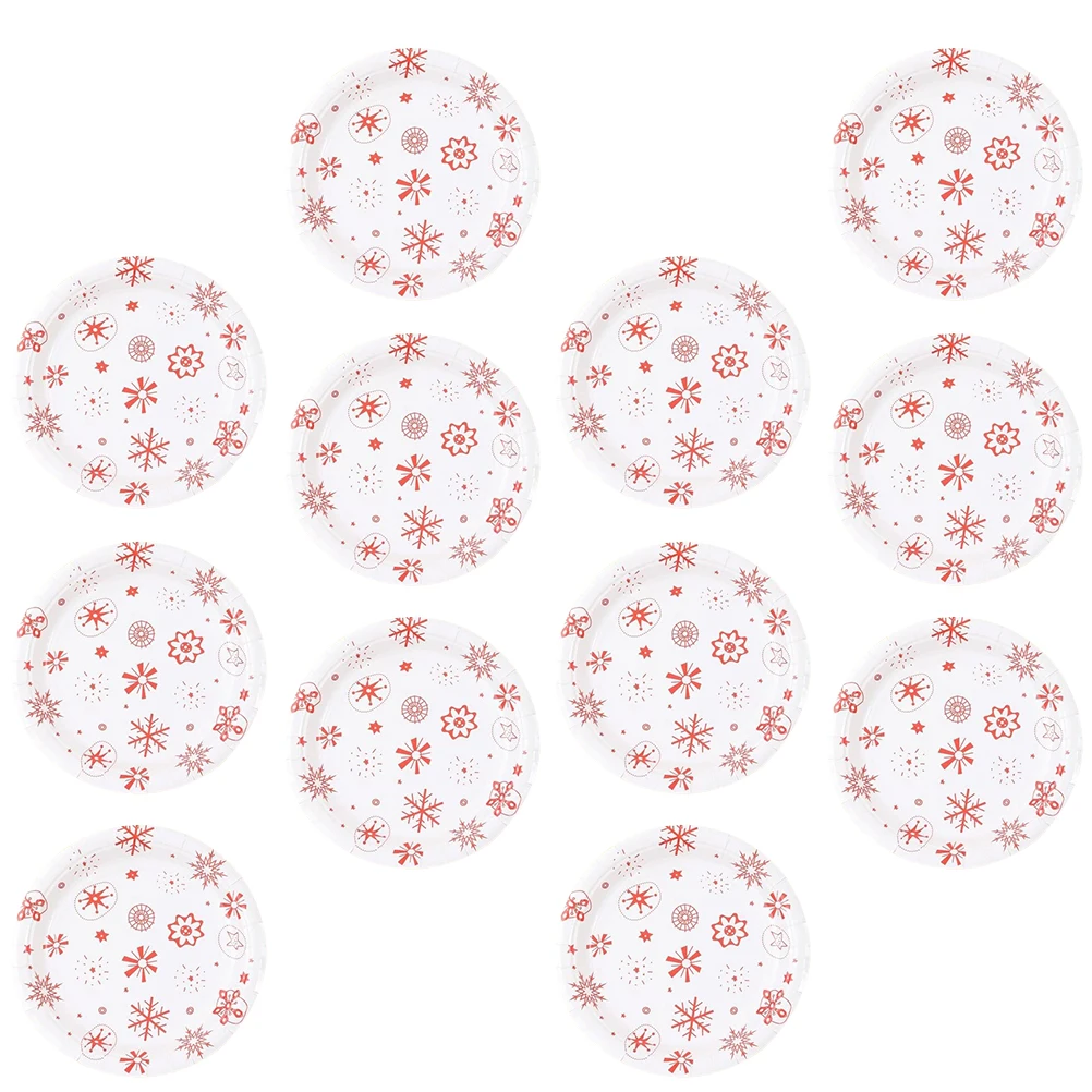 

32pcs Christmas Snowflake Disposable Paper Plates Lightweight Eco-Friendly Party Tableware For Holiday Kids Baby Shower Garden