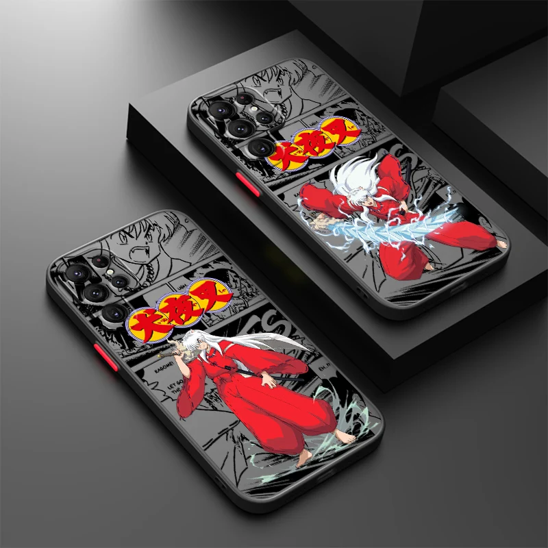 Inuyasha Anime For Samsung S24 S23 S22 S21 S20 S10 FE Note 20 10 Ultra Lite Plus Frosted Translucent Phone Case