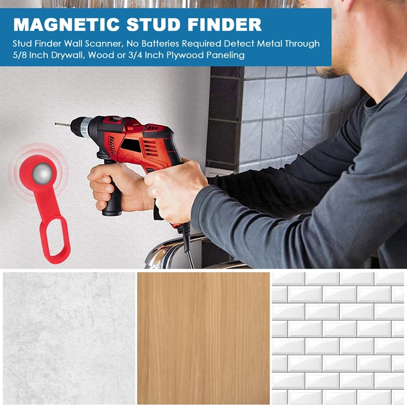 Stud Finder Wall Scanner, No Batteries Required Detect Metal Through 5/8 Inch Drywall, Wood Or 3/4 Inch Plywood Paneling