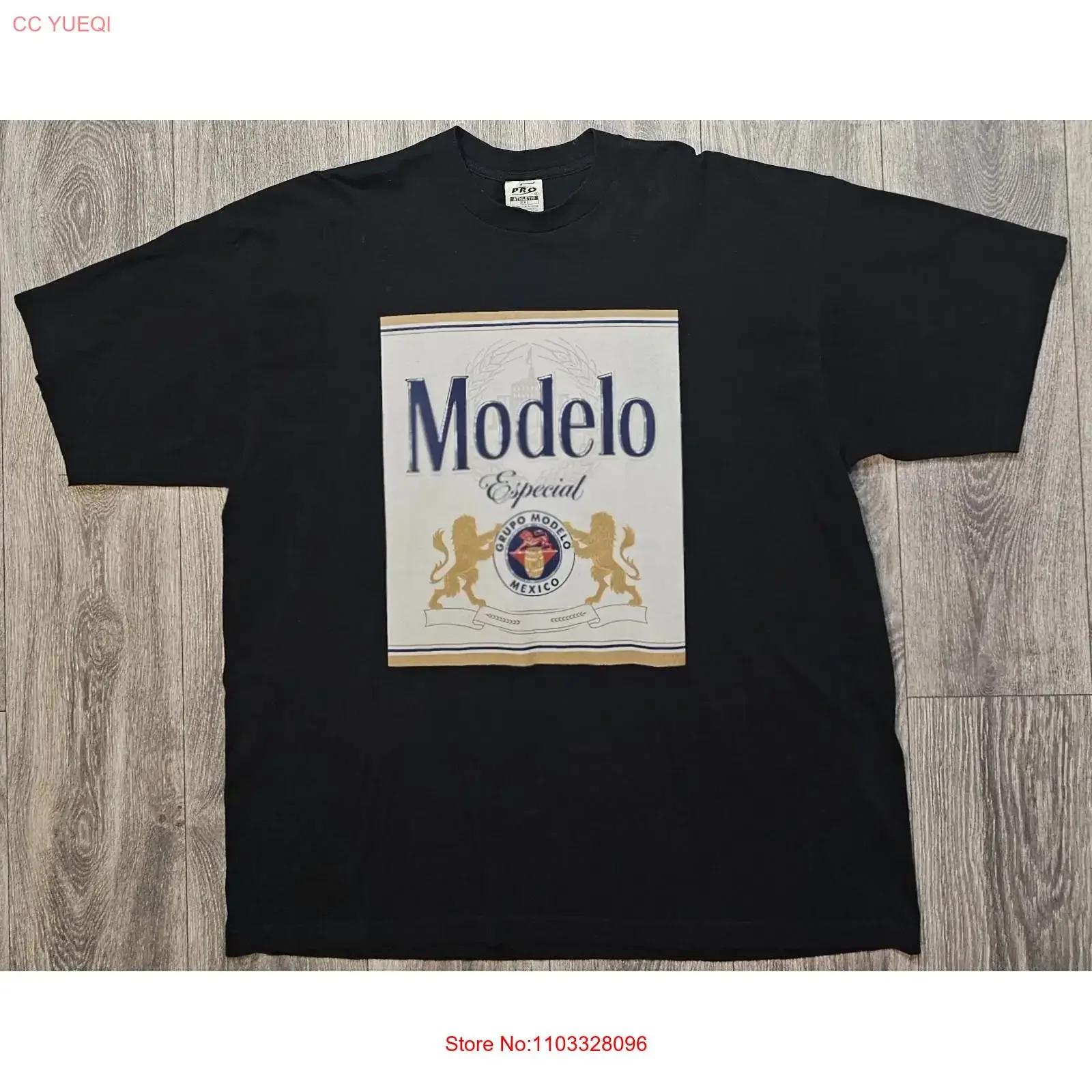 Camiseta PRO 5 ATHLETIC Modelo T Negra, Talla 3XL, Diseño Vintage de Cerveza Mexicana, Estilo Lavado, para Uso Diario