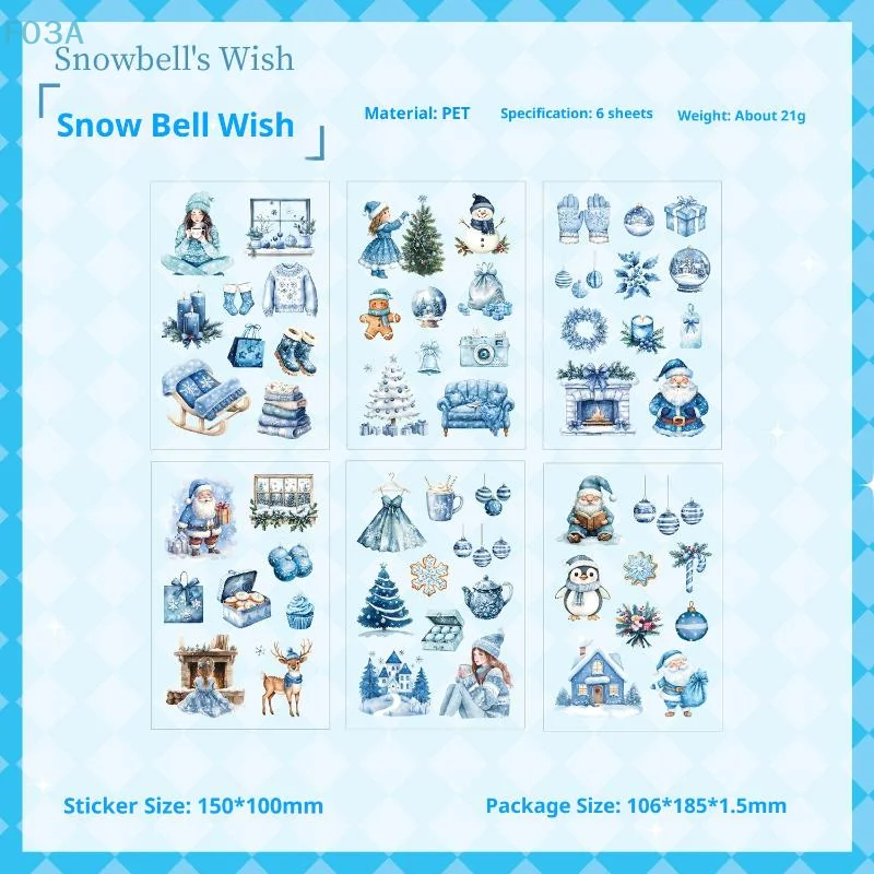 

Декоративные канцелярские принадлежности «сделай сам», 6 листов, наклейка, рождественская серия, альбом, чашка для дневника, тетрадь, мобильный телефон, принадлежности для скрапбукинга