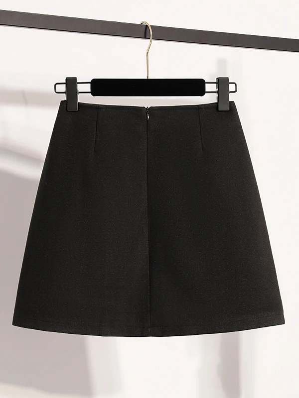 تنورة صوفية أصلية على شكل حرف a شق التخسيس Bodycon عالية الخصر Ele Sle لباس غير رسمي قطع مستقيمة شتاء 2025 #4