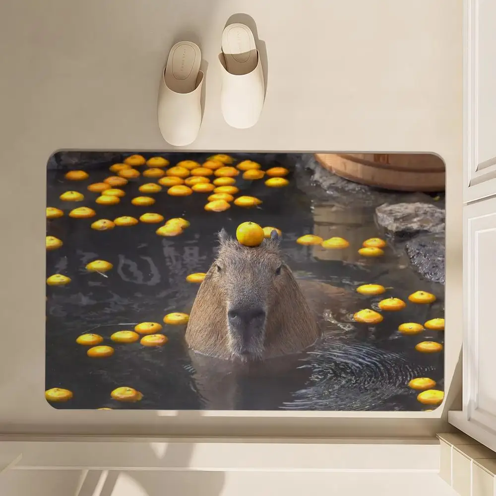 

Funny C-Capybara Floor Mat Soft Diatom Bathroom Absorbent Floor Mat, Toilet Of The Bathroom, Household Floor Mat, Door Mat Carpe