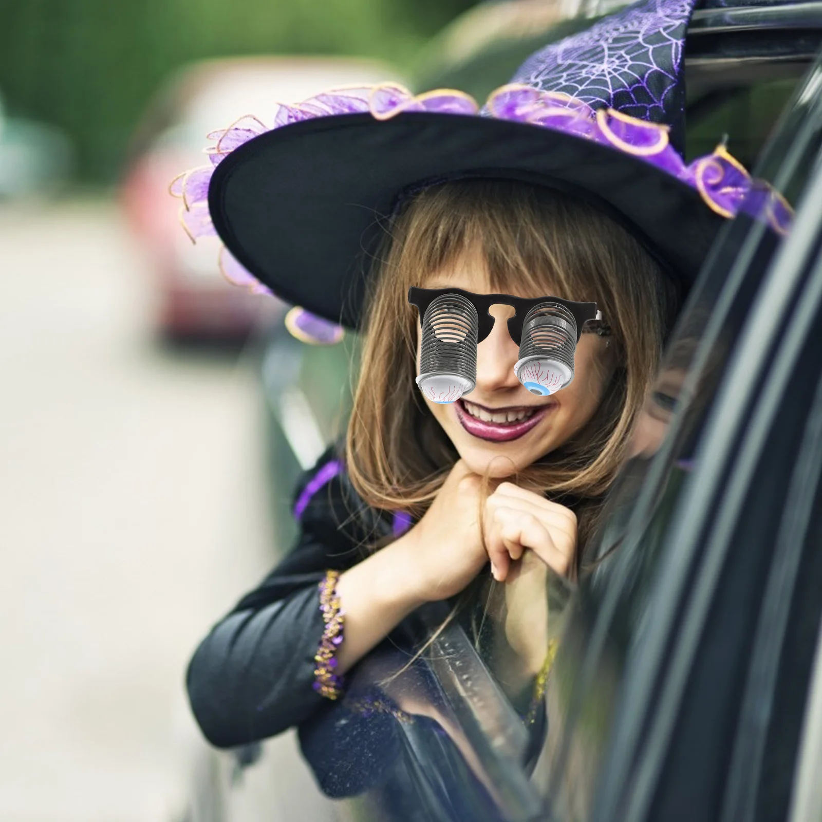 Gafas caídas, montura gruesa, accesorio de disfraz de acción de primavera para fiesta de Halloween, regalo de mordaza, gafas de globo ocular para adultos y niños