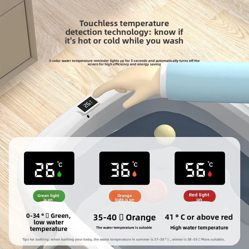 دلو سباحة للأطفال حديثي الولادة قابل للطي بحجم كينج، دلو سباحة منزلي #6