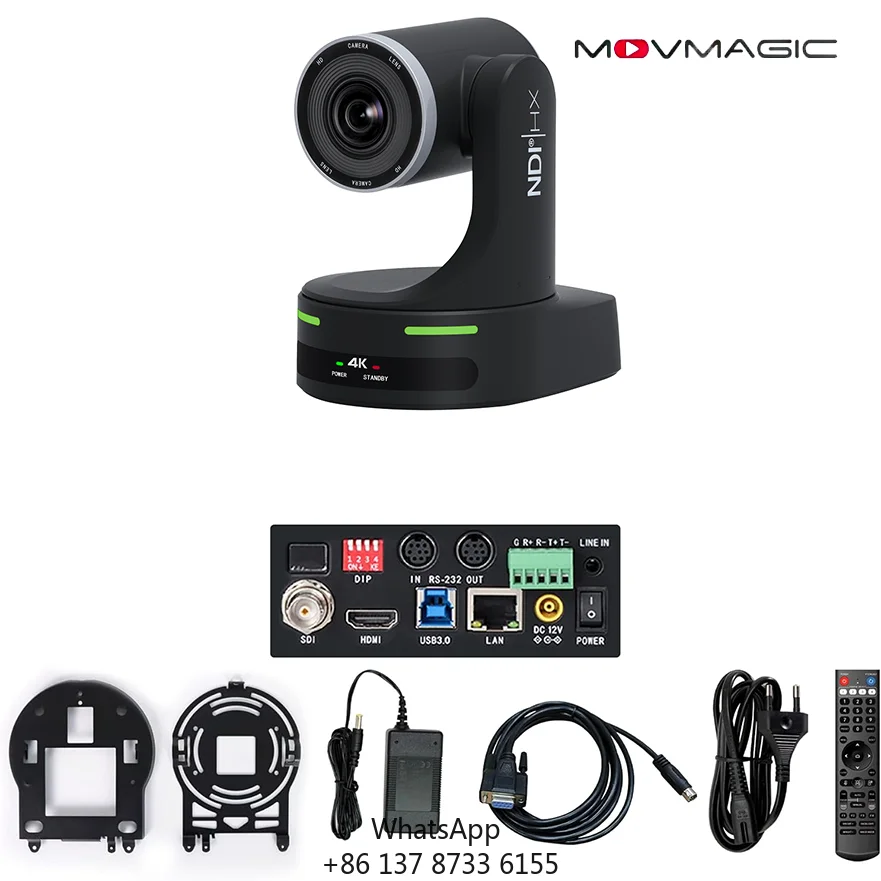 Movmagic 4KUItra HD PTZ Camera MC1 Live Streaming & Conference Use, Face Recognition Tracking Algorithm,AI Tracking