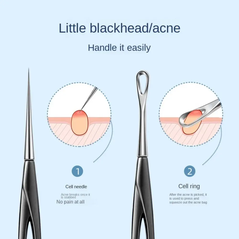 Salon Benodigdheden Whitehead Squeeze Extractor Comedondrukker Acne Smet Naald Puistjes Removal Tool Porie Cleaner Naalden