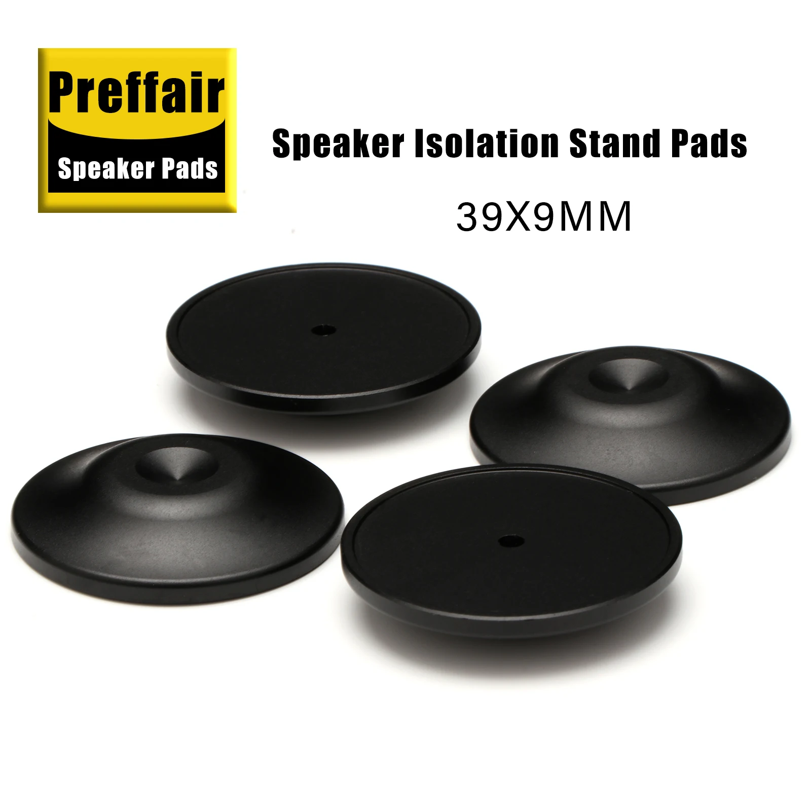 Preffair Black/Sliver 39x9mm 4PCS Amplifier Speaker Feet Spikes Pads Replacement Speakers Amplifier Recorder Feet Pad
