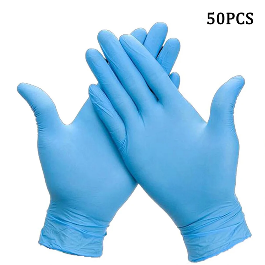 

Hot 50PCS Disposable Compound Nitrile Gloves With Hem Design Good Air Tightness Comfortable Fit Nitrile Gloves Dropshipping