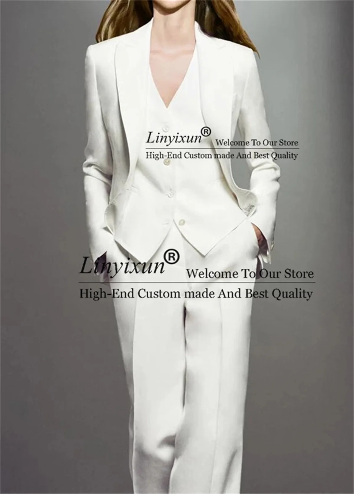 Fashion Shawl Lapel Women Suits Smoking Formal Business Lady 3 Pieces Set Customized Mother Of Bride Blazer Брючные ко
