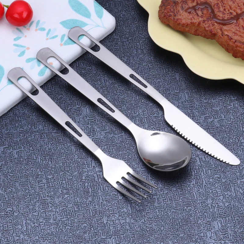 Portable Tableware Set, Knife,Fork and Spoon, Pure Titanium,Antibacterial,Home,Field,Easy to Store,Frosted, Food Grade, 3 in 1