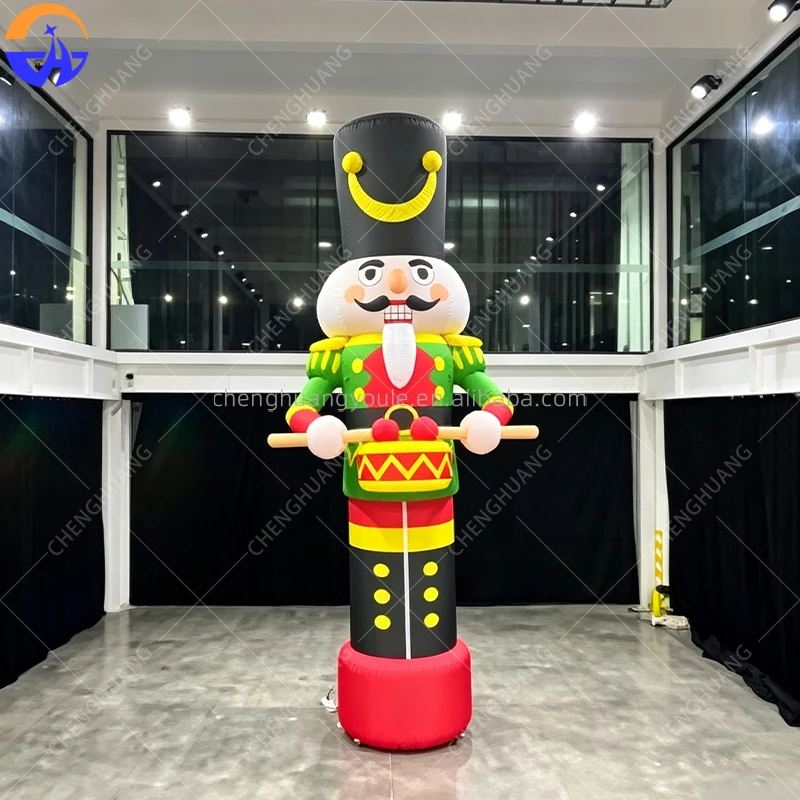 Giant Inflatable Christmas Nutcracker Soldier, Xmas Decor for Outdoor Courtyard, Garden & Home Party