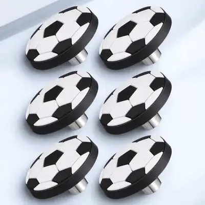 

6Pcs Stylish Football Ball Drawer Knobs Anti-Collision Pull Handles for Children Nursery Closet Door Door Knobs
