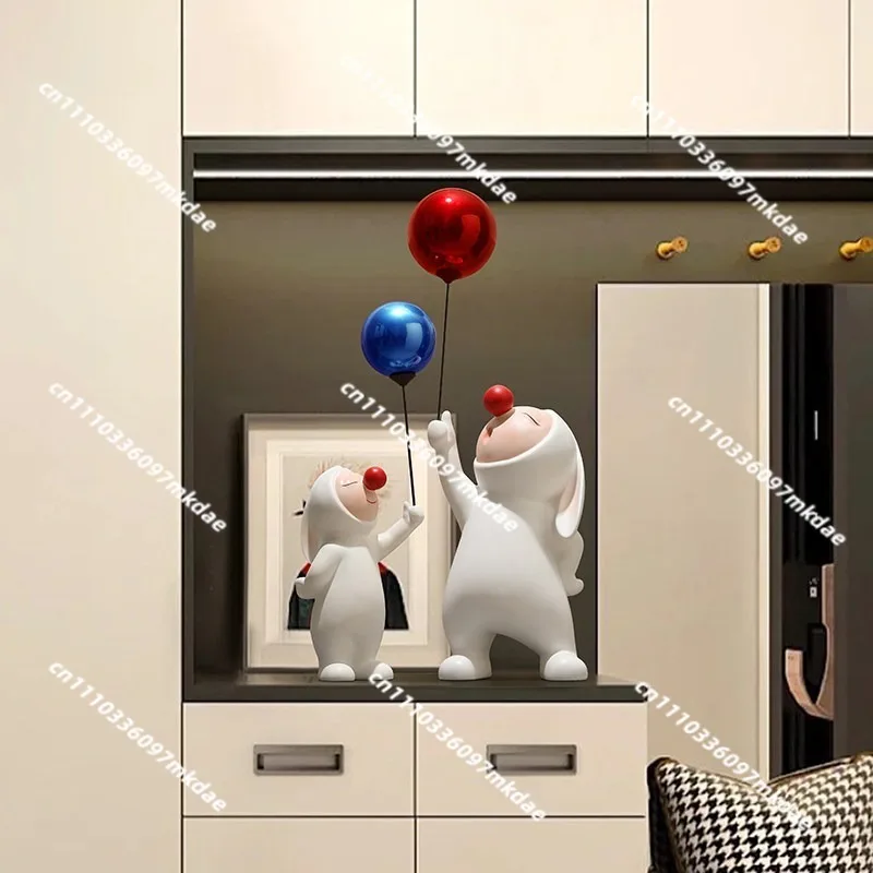 Light luxury high-end Internet celebrity balloon rabbit TV cabinet desktop decoration ornament, living room floor home entrance