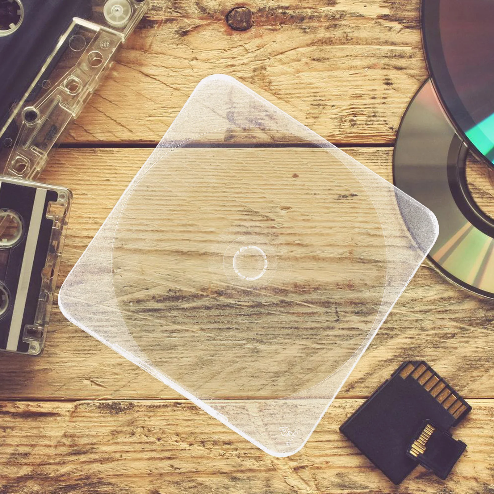 4pcs CD Boxes DVD Cases Clear Plastic Stackable Storage Lightweight Portable Home Office Travel CD Holder Vinyl Record Sleeves