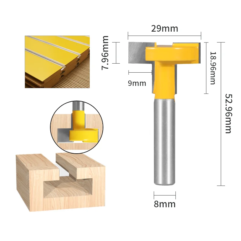 1PC 8MM Shank 29MM Bevel Sloting Bit Router Bit Woodworking Milling Cutter For Wood Bit Wood Cutters Face Mill End Mill