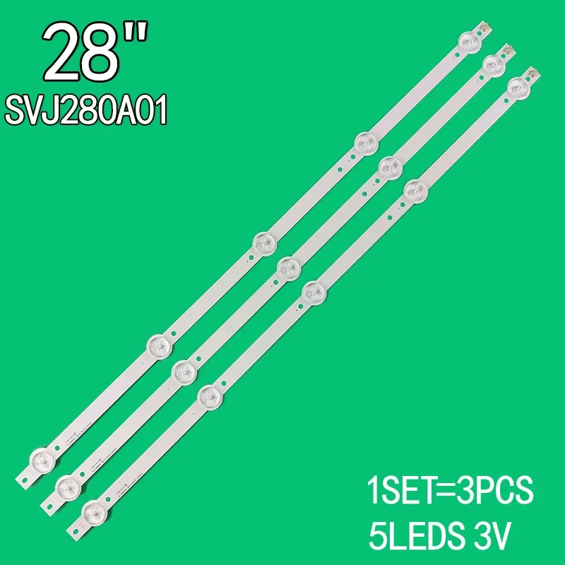 1SET=3PCS 6LEDs 530mmLED Backlight strip For Proline Bravis 28C2000B 28 inch TV SVJ280A01 REV3 5LED 130402 M280X13 E1 H L2830HD