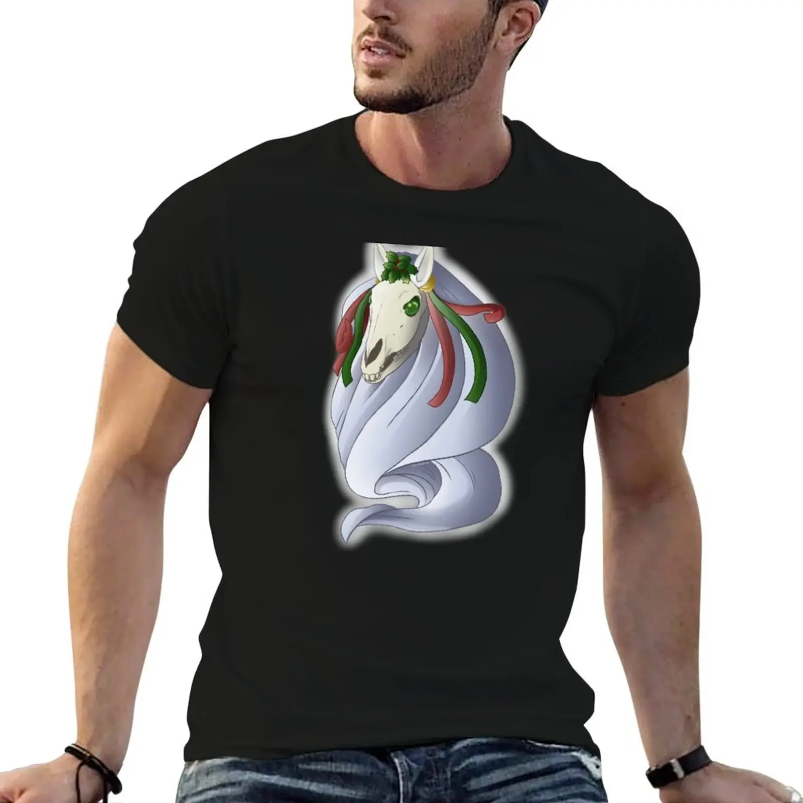 

Mari Lwyd Floating T-Shirt blue archive blanks quick-drying oversized t shirt men