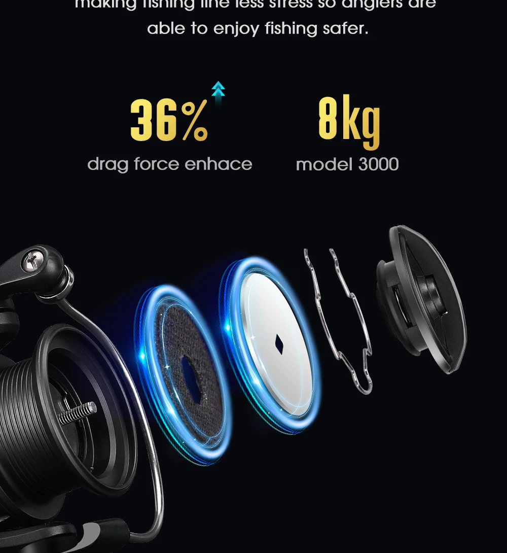 TSURINOYA Ultraleichte Spinnrolle FRERE C2000S 2500S 3000M Tintenfisch Forelle 155g Karbonkörper Flache Spule Vielseitig Einsetzbar – Detail 12