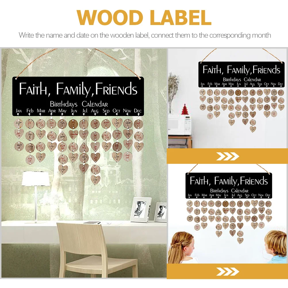 

Decoration Birthday Calendar Board Sign Family Tree Reminder Wall Tags for Hanging Reminders