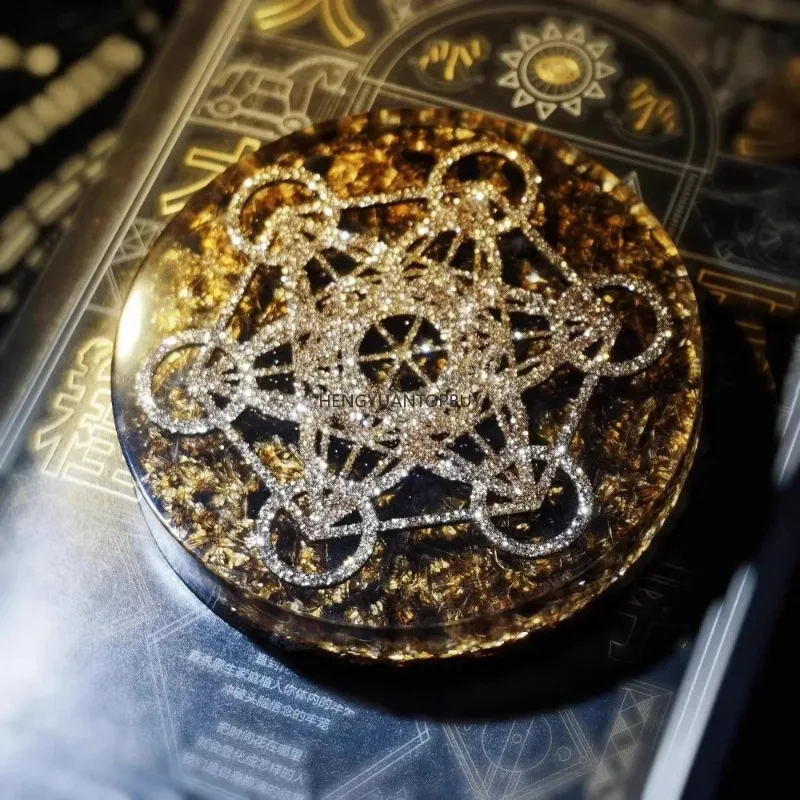 Oversized Metatron Cube Metatron, Light Language Geometry Crystal Charging Coaster, Mercaba Ornament