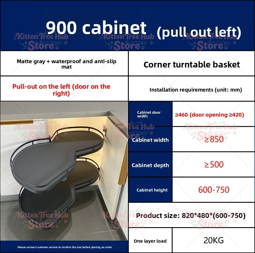 Rotating Corner Basket Kitchen Cabinet Double Layer Storage