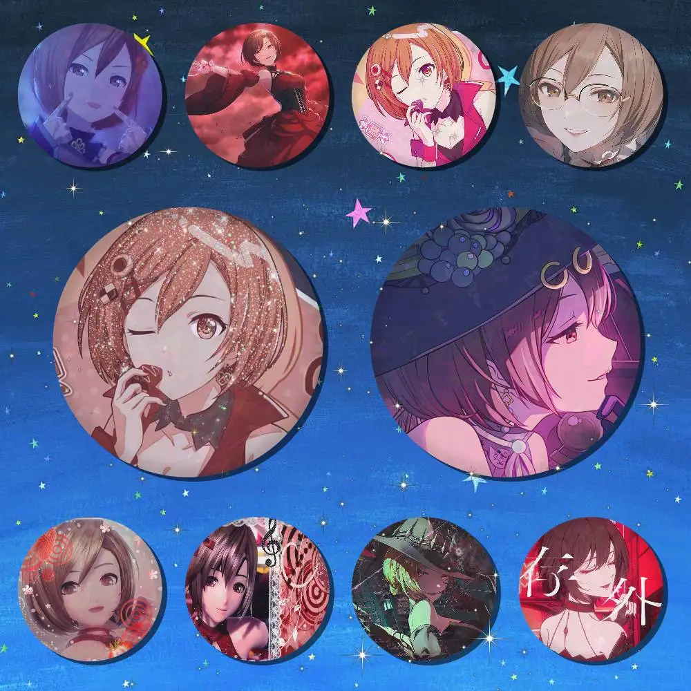 A-M-MEIKO Cartoon Round Brooches On Backpack Jacket Acrylic Button Pins Collection Gifts