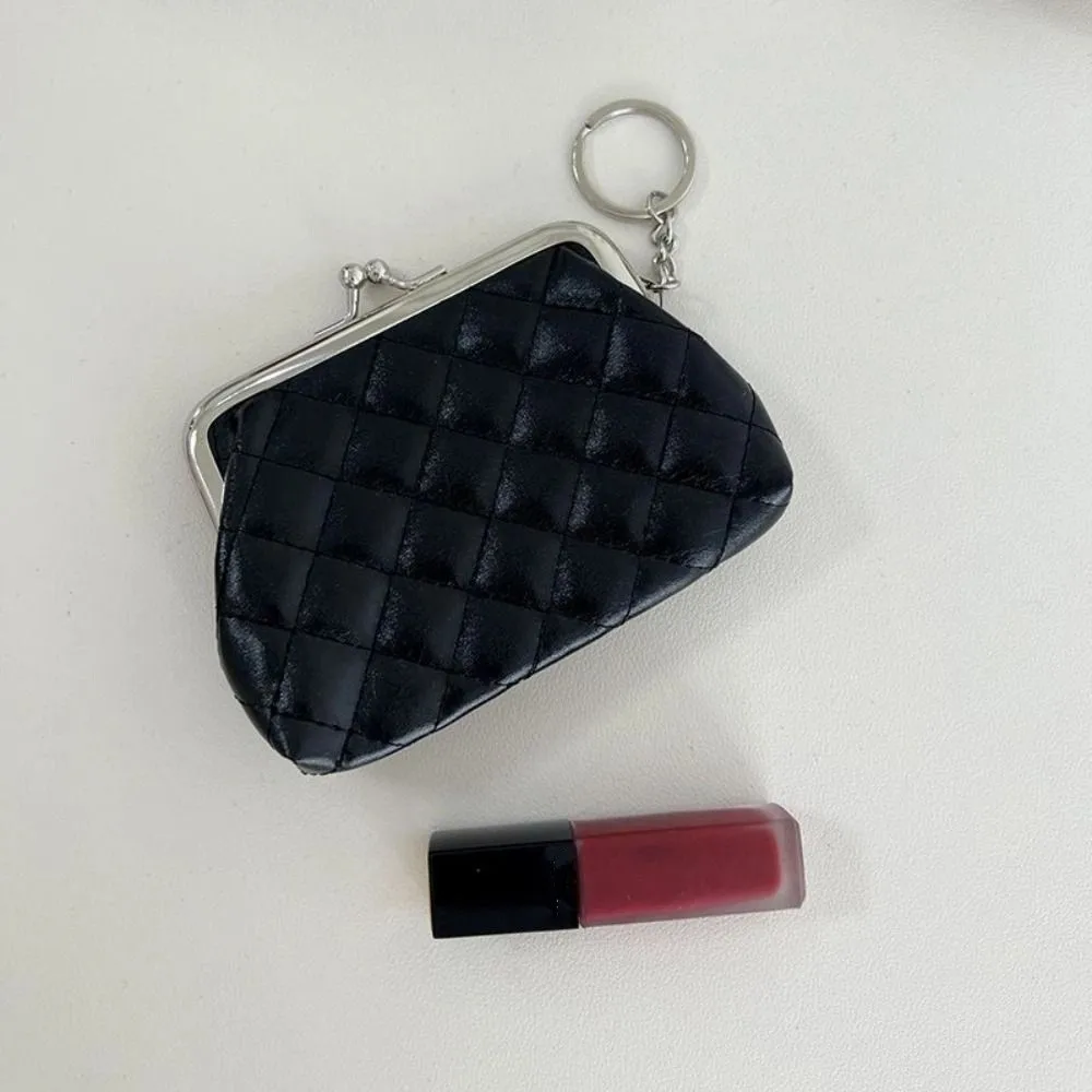 Dompet Koin Retro dengan Kancing Logam, Kantong Penyimpanan Lipstik, Tas Clutch, Dompet Kecil dari Kulit PU, Hadiah