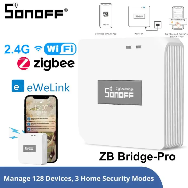 

SONOFF ZB Bridge-P Zigbee Bridge Pro Smart Gateway Zigbee 3.0 Multi-Mode Support 128 devices Remote Control Alexa Google Home