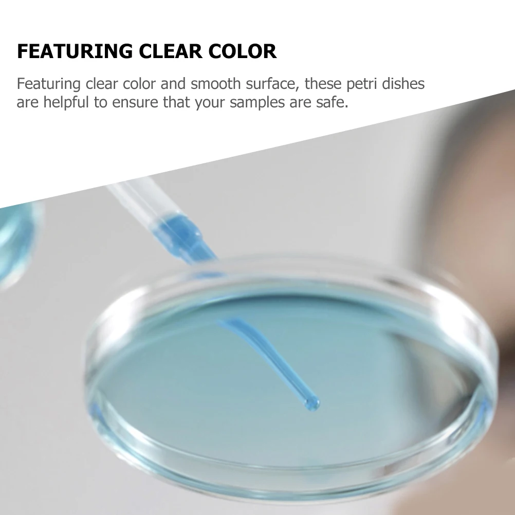 

10pcs Culture Plates 70mm Transparent Lids for Lab Chemistry Experiments Teaching Plastic Petri Dishes Safe Samples