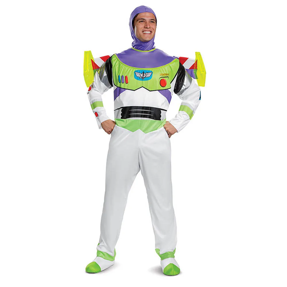 زي أنيمي Buzz Lightyear التنكري، مجموعة بذلة فاخرة للرجال والنساء البالغين، زي أداء مسرح الهالوين