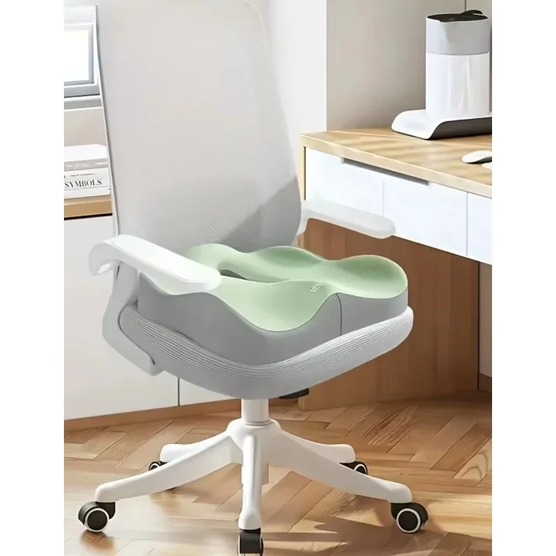 3D Contoured Pressure-Relief Seat Cushion, Ergonomic Memory Foam Pad with Washable Cover for Office and Car Use
